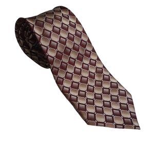 4/$12 Silk Tie Sale - Mens Silk Tie Red Geometric by Joseph & Feiss Classy